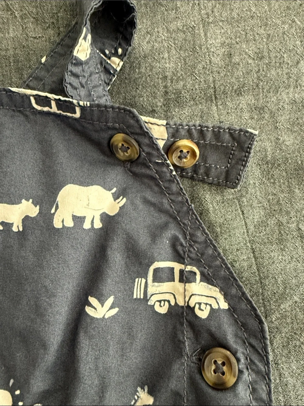 Carter’s Navy Safari Print Kids Overall Set